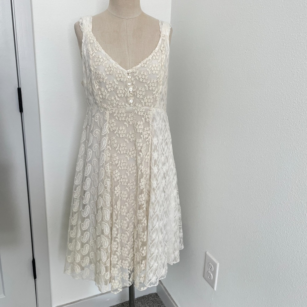 Y2K Ru‎ Apparel Dress Women L Embroidered Coquette Ethereal Boho A Line Fairy